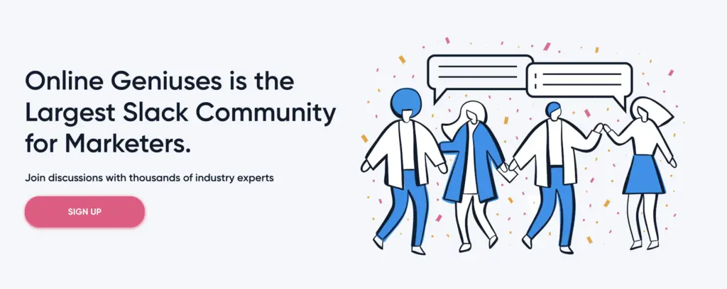 Screenshot of Online Geniuses: vibrant saas marketing community