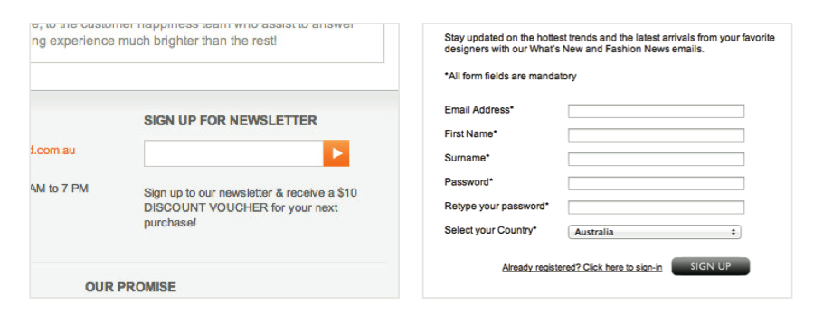 Email Newsletter Subscription Forms