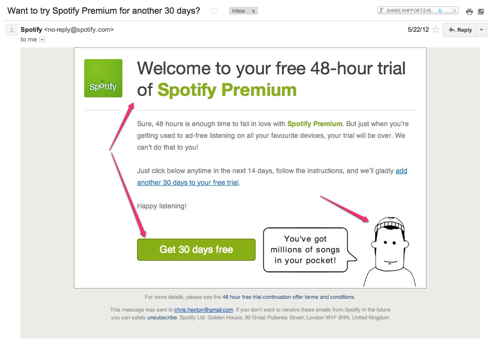 Spotify upgrade to 30 day free trial