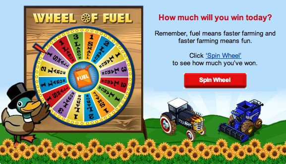 Zynga Email Marketing Wheel of Fuel