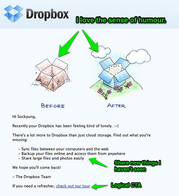 Dropbox Email Marketing Feeling Lonely