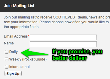 ScottEVest Email Marketing