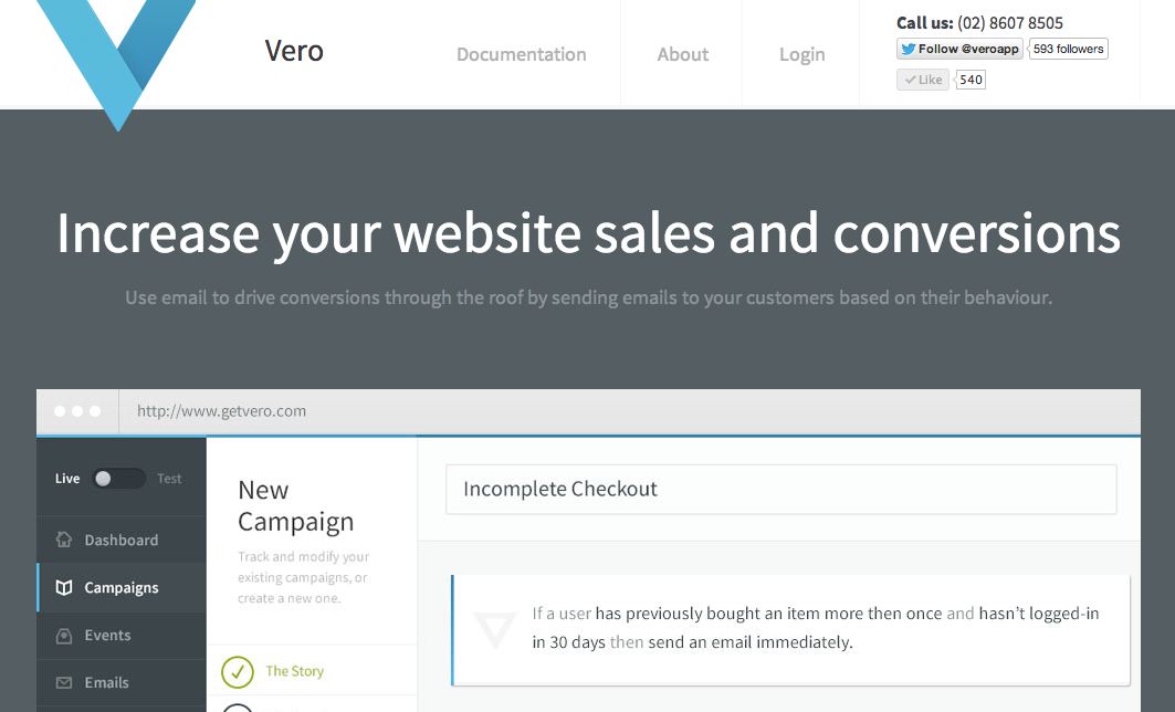 Vero New Homepage Style