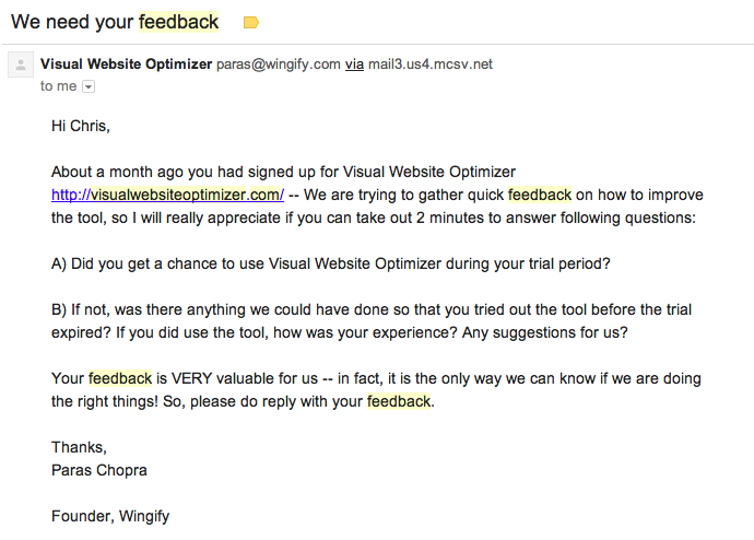 Visual Website Optimizer Survey