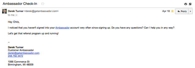 Ambassador Email Example