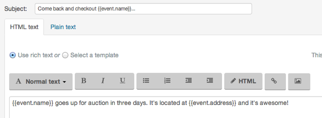 Vero email example