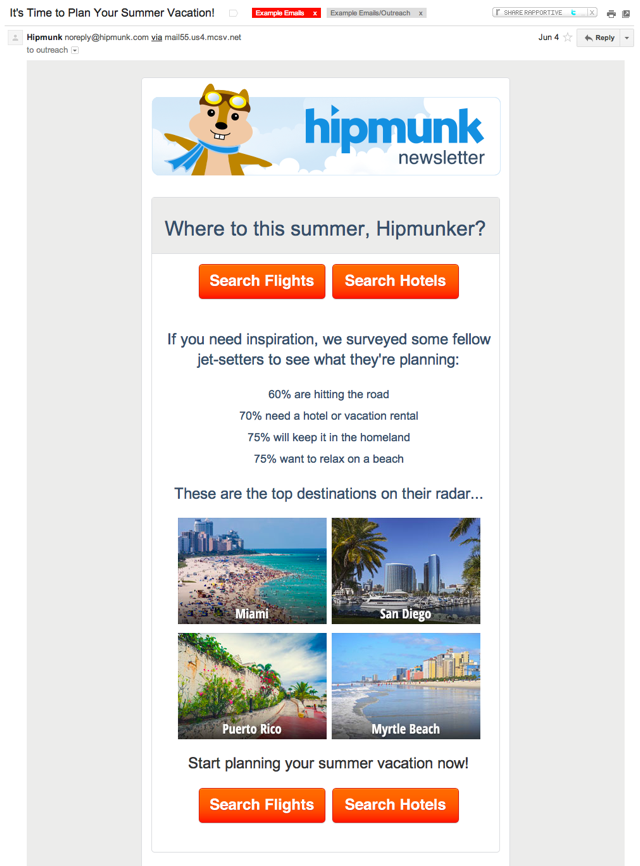 Hipmunk Summer Marketing campaign