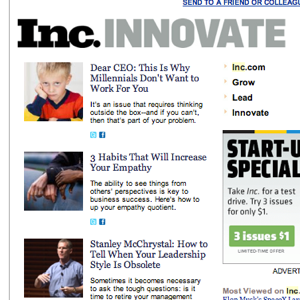 Inc. Email newsletter example