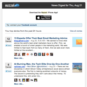 Nuzzel Email newsletter example