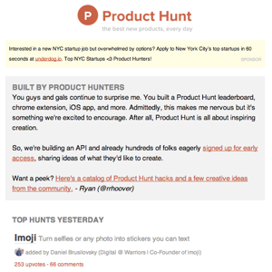 Product Hunt Email