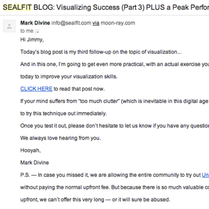 SealFit Email newsletter example