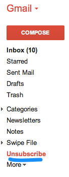 gmail-unsubscribe-folder