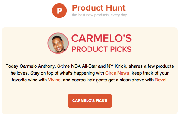 product hunt carmelo anthony