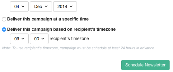 email marketing send in time zone