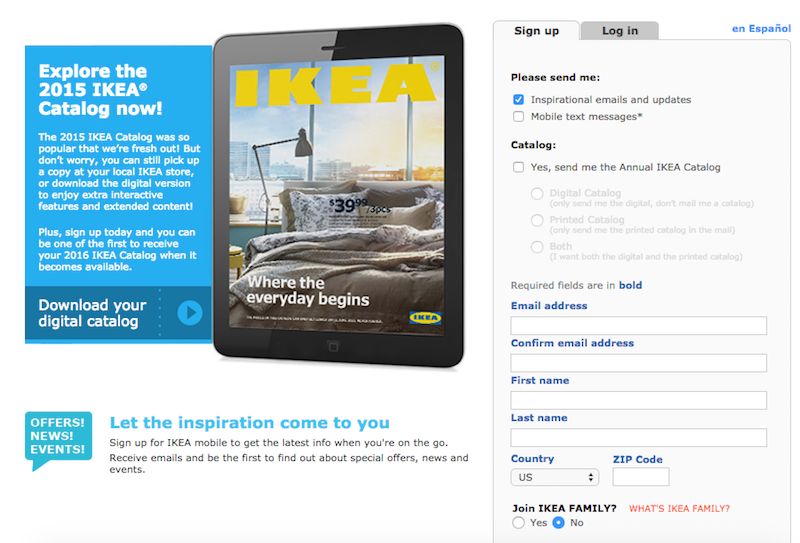 IKEA email signup page-1