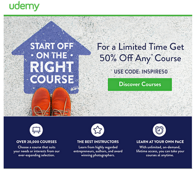udemy welcome email control