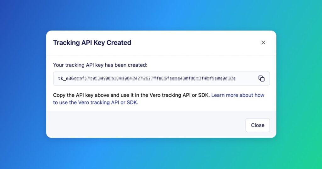 Manage your API tracking keys in Vero 2.0